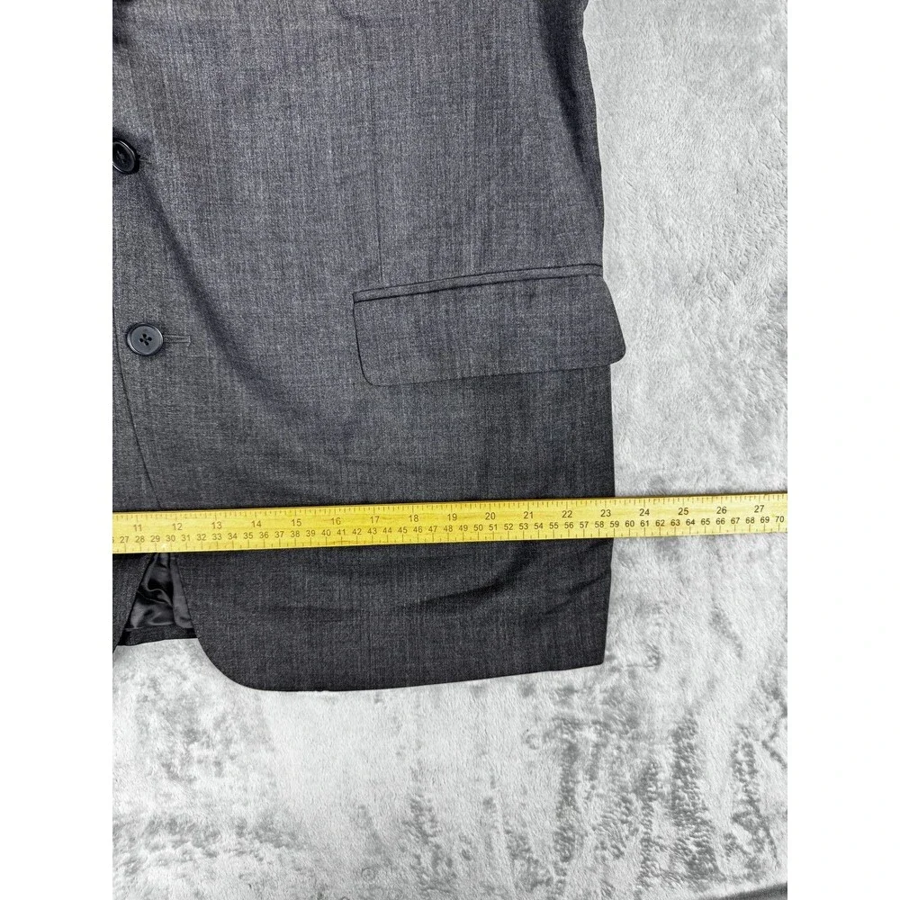 Ermenegildo Zegna Mens Blazer Jacket 56R Gray Super 100s Wool Luxury